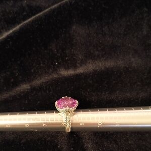 Judith Ripka Silver Ring with Rich Purple Gem